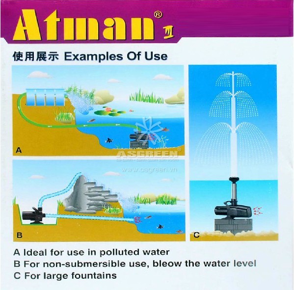 Máy bơm bể cá Atman MP-18000 3