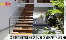 Có nên thiết kế hồ cá, bể cá dưới chân cầu thang không?