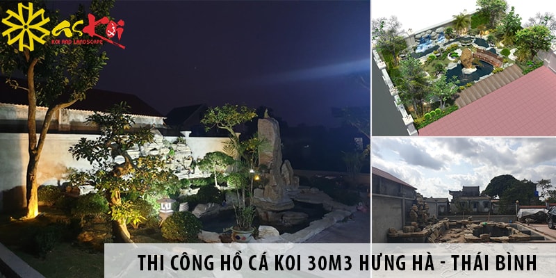 Dự án thi công hồ cá koi 30m3 Hưng Hà – Thái Bình