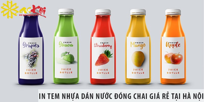 Dịch vụ in tem nhựa dán nước đóng chai giá rẻ tại Hà Nội
